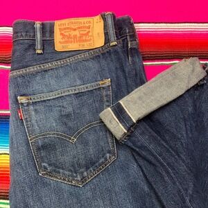 Levi's 501 Selvedge Jeans Men 38x32 (Fit 36x32) Blue Straight Denim Vtg Style